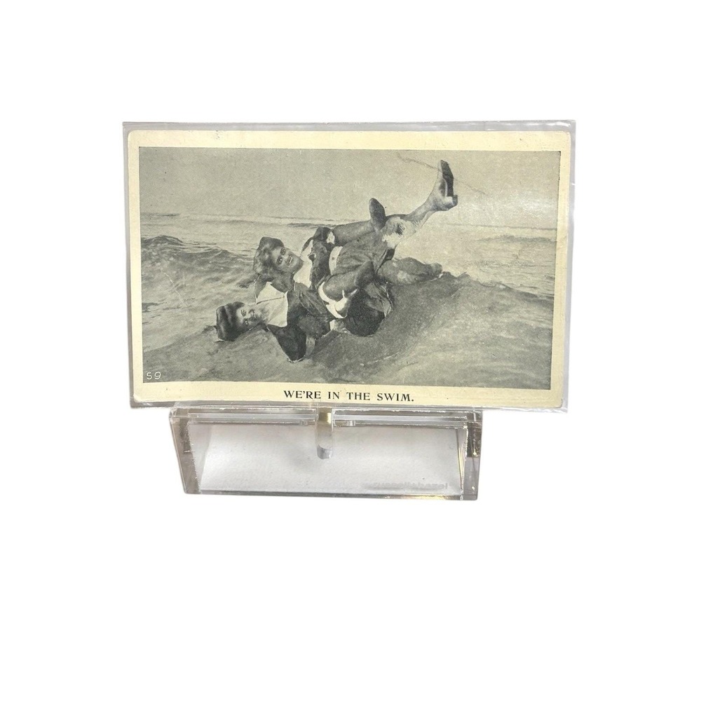 1900 Vintage Postcard We're In The Swim Humorous